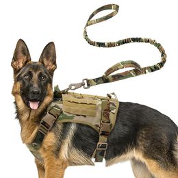 Sets Military Tactical Dog Harness Large Dog Outdoor Combat Durable Equipment Camouflage Vest Shepherd Dog Chest Strap With Leash