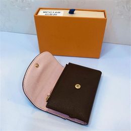 NEW ROSALIE COIN PURSE Mini Pochette Designer Womens Compact Wallet Key Coin Card Holder Case Accessoires Emilie Sarah Victorine W314f