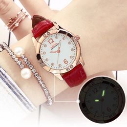 Wristwatches Waterproof Watches For WoMen With Woman Watch On Hand Leather Casual WoMen's Wrist Luminous