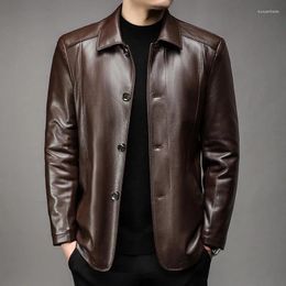 Men's Jackets Autumn And Winter Loose Thickened Warm Leather Jacket Thick Coat