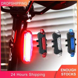 Bike Lights Bicycle Light Rear Tail Light MTB Bike USB LED Rechargeable Safety Warning Tail Bike Cycling Portable Light Part Hot Selling P230427