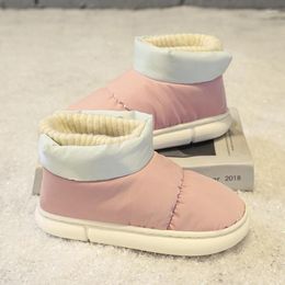 Boots Winter Parent-child Shoes Girls Waterproof Cotton Kids House Indoor Flat Soft Warm Plush Short For Girl