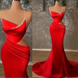 Sexy Red Boho Gowns Glitter Sparkle Prom Dresses Mermaid Beading Beach Guest Evening Dress Vestido De Novia Custom Made 328 328