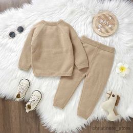 Clothing Sets Autumn Baby Clothes Sets Knit Newborn Girl Boy Sweater +Pants Fashion Solid Infant Kid Long Sleeve Pullover Warm R231127