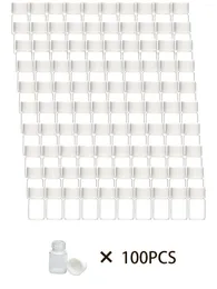 Bottiglie di stoccaggio 100 X 2ML Mini bottiglia di olio essenziale in vetro trasparente 2cc Campioni trasparenti Fiala Tappo nero bianco Piccoli contenitori cosmetici