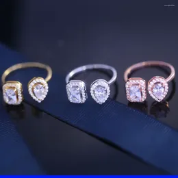 Cluster Rings Luxury Boutique Jewelry 925 Silver Drop Square Diamond Open Ladies Ring More Please The Video