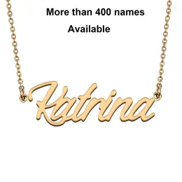 Chains Cursive Initial Letters Name Necklace For Katrina Birthday Party Christmas Year Graduation Wedding Valentine Day Gift