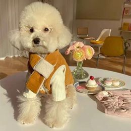 Dog Apparel Vest Parkas With Scarf Puppy Cute Cotton Coat Jacket Warm Clothes Winter For Small Clothing