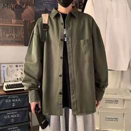 Men's Casual Shirts Y2k For Men Clothing Spring Autumn Teens Korean Fashion Tops Male Camisas De Hombre Ulzzang Chic Janpanese Hip Hop