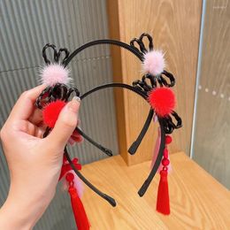 Hair Accessories Head Hoop Non-slip Exquisite Gift Chinese Style Hanfu Flower Tassel Headband Girls Daily Wear