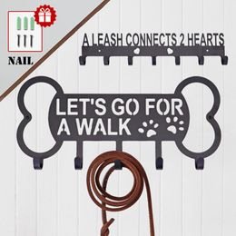 Accessories Metal Pet Dog Leash Hanger Hook Dog Leash Wall Rack Holder with Free Nail Hang on Leather Nylon Leash Key Pet Accessories