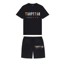 Mens Trapstar t Shirt Short Sleeve Print Outfit Chenille Tracksuit Black Cotton London Streetwearr S-2XL