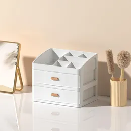Storage Boxes Makeup Box Capacity Dustproof Desktop With Drawers Ideal For Office Supplies Stationery Jewelry Cosmetic