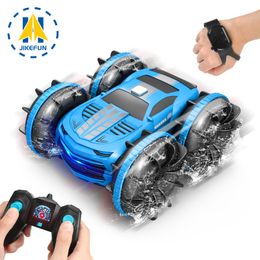 Aircraft Modle 2in1 RC Car 24GHz Remote Control Boat Waterproof Radio Controlled Stunt 4WD Vehicle All Terrain Beach Pool Toys for Boys 230427