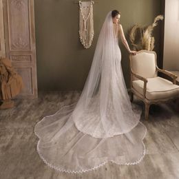 Bridal Veils V831 Church Wavy Veil Lace Wedding Po Tail Main Tiara