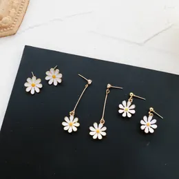 Dangle Earrings Cute Small Flowers Drop For Women Sweet Fashion Korean Daisy Sunflower Female Pendant Ear Gifts Jewelry