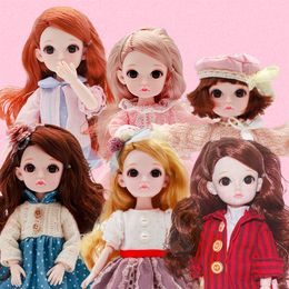 Dolls Cute Girl BJD 30cm BallJointed Clothes Dress Up Handmade Remodelling Curly Hairs Bonecas Fashion Royalty Toy Gift 230427