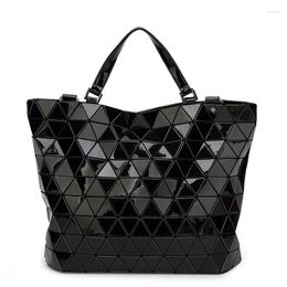 Shoulder Bags Bao Bag Folded Over Pearlescent Black PVC Women Handbags Shiny White Female Handbag