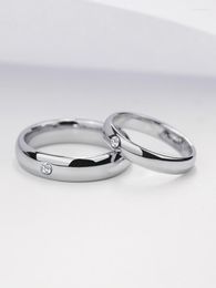Wedding Rings Silver Colour High Polished 3.5mm/5mm Width For Women Tungsten Anillos With CZ Stones US Size 5-12
