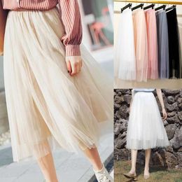 Skirts Women's Summer Skirt Korean Style White Black Pink High-waisted Midi Autumn Pleated Harajuku Long Maxi