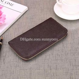 3 Colours Holders Man Printing Leather Women Wallet Brand Designer Damier Checked Old Flower And Grid Lady Multicolor Coin Purse Zi298t