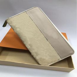 Single zipper Whole 4 Colours Wallets & Holders designer men's women leather wallet lady ladies long style purse Top Quali282Z