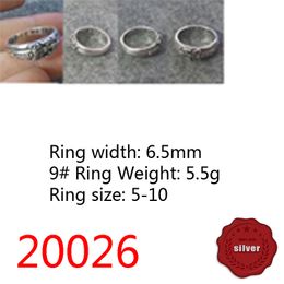 20026 S925 Sterling Silver Ring Sacred Sword Letter Punk Hip Hop Network Red Personalised Simple Couple Style Gift for Lovers