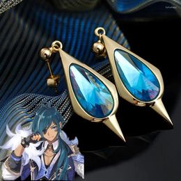 Party Supplies Anime Genshin Impact Kaeya Cosplay Earrings Accessories Ear Hook Stud Costume Gifts A Pair Prop