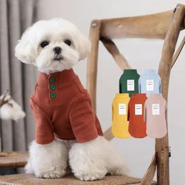 Dog Apparel Monochrome Knitted Sweater For Dogs Bottoming Shirt Cotton Coat Warm Coats Small And Medium Puppy Clothes Autumn Winte