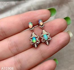 Stud Earrings KJJEAXCMY Boutique Jewellery 925 Sterling Silver Inlaid Natural Opal Female Support Detection