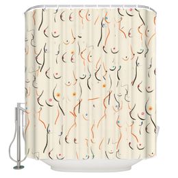 Curtains Breasts in Cream Shower Curtain EcoFriendly Stocked Bathroom Curtain Home Decoration