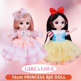 Dolls Cute 16cm BJD Doll with Clothes and Shoes 112 DIY Movable Joints Fashion Princess Figure Girl Boy Gift Toys 230427