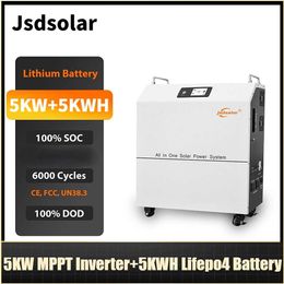 Jsdsolar 48V 100AH 5KWH Lifepo4 Battery 51.2V+ 5KW MPPT Inverter Portable 220/230VAC for Portable Home Energy Storage