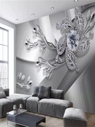 Custom Modern 3d Wallpapers Metal Texture Diamond Jewels Living Room TV Background Wall Decoration Mural Wallpaper9558977