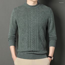 Men's Sweaters Cashmere Wool Thick For Man Autumn & Winter Argyle Pullover Warm Knit Clothes Male Pure Casual O-Neck Sweater