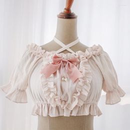 Theme Costume Summer Short Sleeve Lolita Top Kawaii Cosplay Anime Girls Lolitas Gothic Blouse Shirt Fashion Clothes Harajuku Japanese