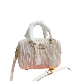 Luxury Soft Bowling Handbag Designer Bag Luxury Brand Handbag Casual Arcadie Matelasse Handbag Classic Sheepskin Bowling Bag Genuine Leather Handbags 5 Colours
