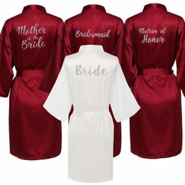 Women's Sleepwear Satin Kimono Robe Arrival Dressing Gowns For Women Print Bridesmaid Robes Sexy Nightdress Nightie Plus Size