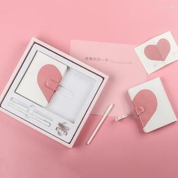 Heart-Shaped Pink notepad simple notes Set for Couples - Perfect for Office and School Use
