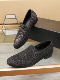 2023 Men Dress Shoes Formal Business Brogue Flats Male Sequined Casual Loafers Brand Designer Wedding Party Shoes Size 38-44