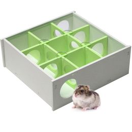 Tunnels Hamster House Maze 9 Chambers 10 Holes Tunnel Exploring Toys Clear Cover for Dwarf Hamster Mini Gerbils Small Mice