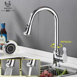 Kitchen Faucets Pull Out Faucet And Cold Retractable Copper Dishwashing Basin Hand Sink Household Universal 231127