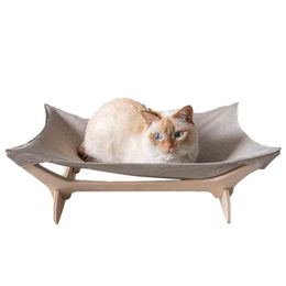 Mats Soft Pet Cat Rocking Chair Cat Bed Pet Hammock Rolling Cradle Swing Toy Durable Wood Frame For Small Cat Baby Cat Kitten