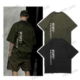Men's T-Shirts WTAPS Men's Clothing Digital Print Green Short Sleeve Shirt High Street Casual Summer Cotton Tee Breathable and Comfortable T231127