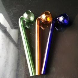 2023Glass Pipes Smoking Manufacture Hand-blown hookah Colorful long curved pot