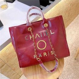 50% off Luxury Classics Women's Handbags Beach Metal Pearl Letter Badge Tote Bag Small Leather Large Chain Wallet 9R9T