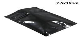 75x10cm Black 100Pcs Mylar Foil Resealable Zipper Food Storage Packaging Pouch Aluminum Foil Self Sealing Pack Bags3763503