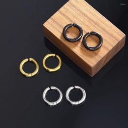 Backs Earrings 2Pcs/1Pair Stainless Steel Ear Clip For Women Man Non Piercing Round Circle Fake Punk Simple Jewellery