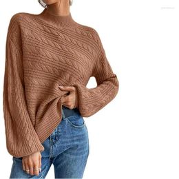 Women's Sweaters 2023 Korean Autumn And Winter Style Solid Color Simple Blouse Loose Round Neck Pullover Fried Dough Twists Sweater