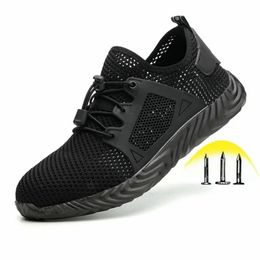 Boots Indestructible Shoes Men and Women Steel Toe Cap Work Safety PunctureProof Lightweight Breathable Sneakers 231124